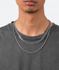 Mnml A1 Double Chain - Silver Accessories