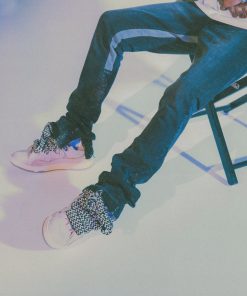 Mnml B167 Paisley Flare Denim - Black