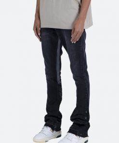 Mnml B167 Paisley Flare Denim - Black