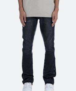 Mnml B167 Paisley Flare Denim - Black