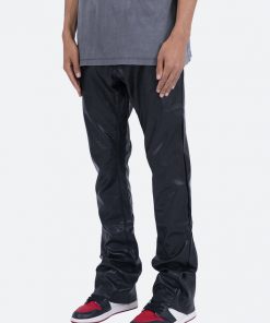 Mnml Denim B169 Leather Flare Pants - Black