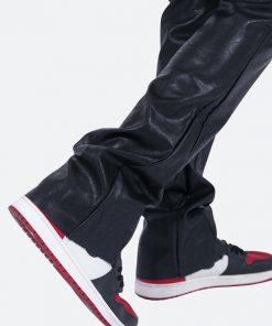 Mnml Denim B169 Leather Flare Pants - Black