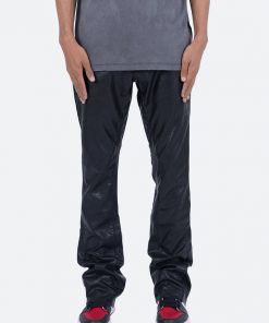 Mnml Denim B169 Leather Flare Pants - Black