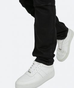 Mnml B357 Waxed Cargo Flare Denim - Black