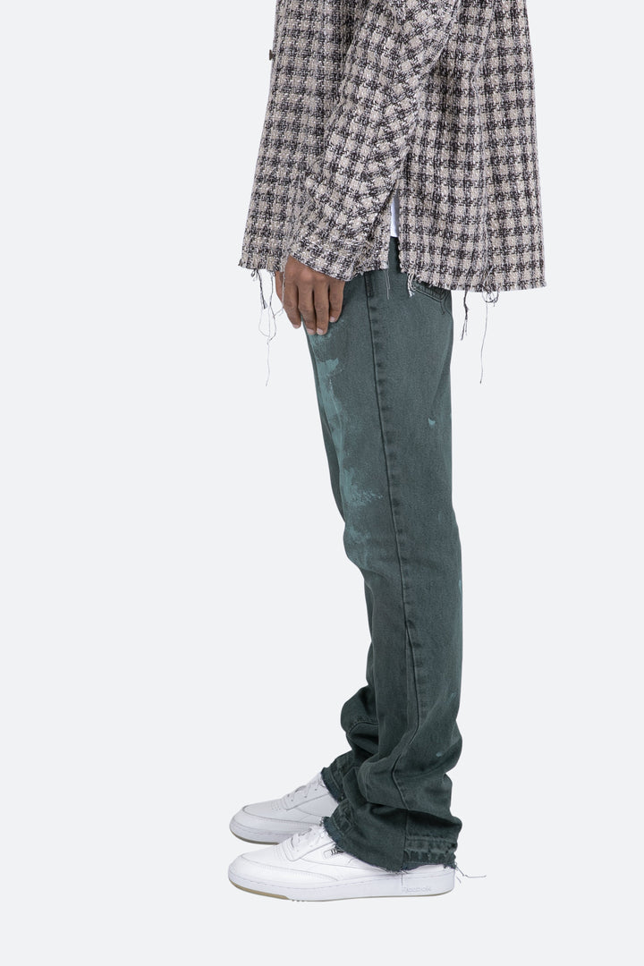 Mnml B415 Flare Denim - Olive 4 Mnml B415 Flare Denim - Olive