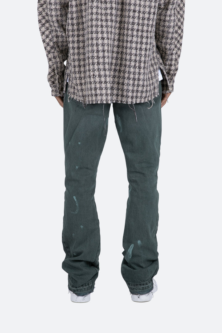 Mnml B415 Flare Denim - Olive 5 Mnml B415 Flare Denim - Olive