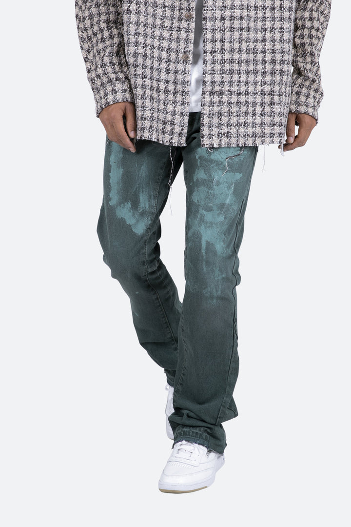 Mnml B415 Flare Denim - Olive 6 Mnml B415 Flare Denim - Olive