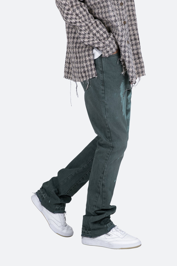 Mnml B415 Flare Denim - Olive 7 Mnml B415 Flare Denim - Olive