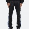 Mnml B417 Leather Flare Pants - Black/Blue Denim