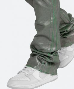 Mnml B427 Metallic Flare Denim - Green 14 Mnml B427 Metallic Flare Denim - Green