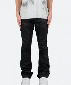 Mnml B447 Waxed Flare Denim - Black