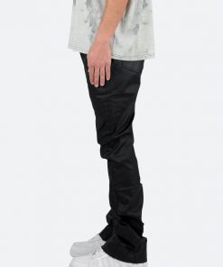 Mnml B447 Waxed Flare Denim - Black 12 Mnml B447 Waxed Flare Denim - Black