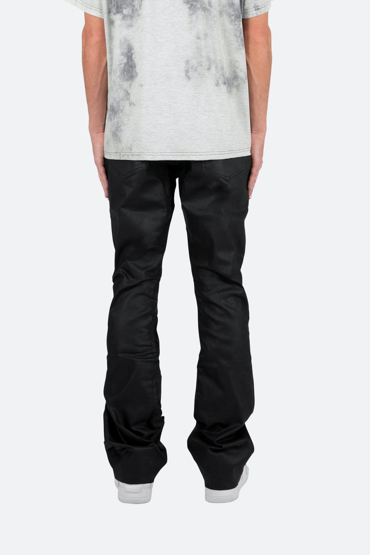 Mnml B447 Waxed Flare Denim - Black 5 Mnml B447 Waxed Flare Denim - Black