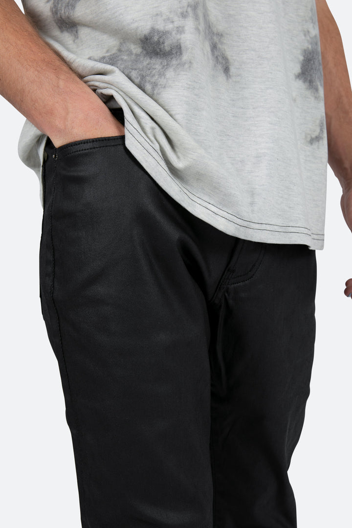 Mnml B447 Waxed Flare Denim - Black 7 Mnml B447 Waxed Flare Denim - Black