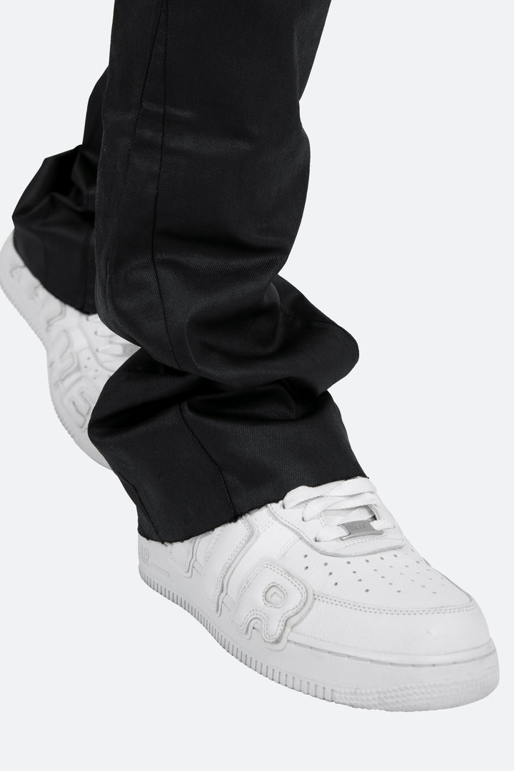 Mnml B447 Waxed Flare Denim - Black 9 Mnml B447 Waxed Flare Denim - Black