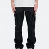Mnml Denim B449 Leather Cargo Flare Pants - Black