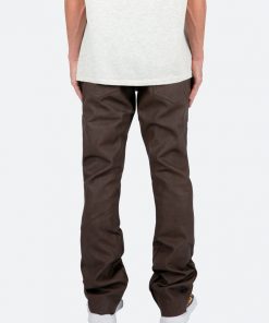 Mnml Denim B460 Leather Flare Pants - Brown