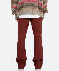 Mnml B460 Leather Flare Pants - Burgundy