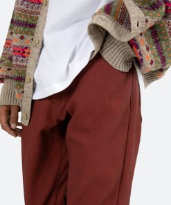 Mnml B460 Leather Flare Pants - Burgundy