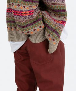 Mnml B460 Leather Flare Pants - Burgundy