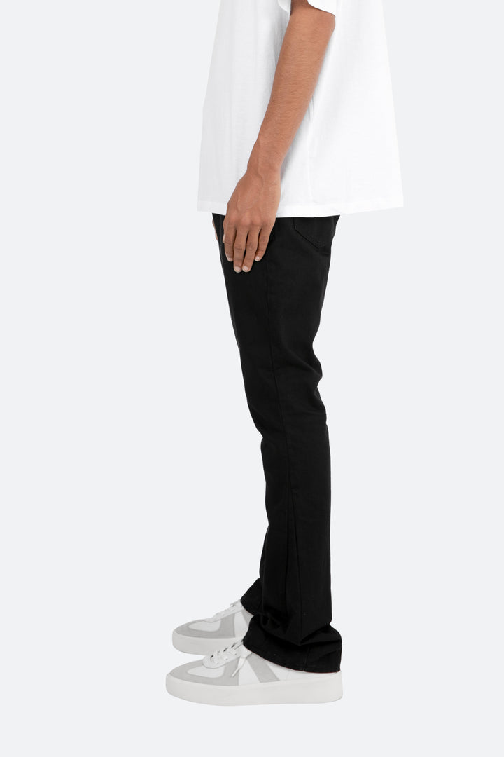 Mnml Denim B472 Twill Flare Pants - Black 5 Mnml Denim B472 Twill Flare Pants - Black