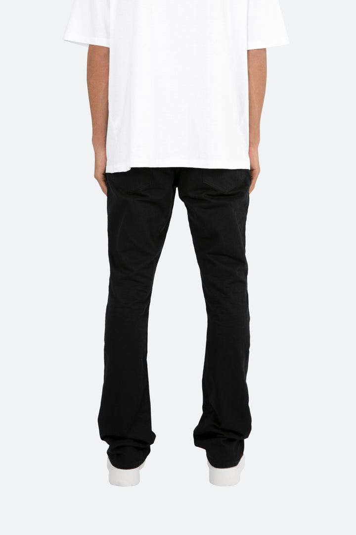 Mnml Denim B472 Twill Flare Pants - Black 6 Mnml Denim B472 Twill Flare Pants - Black