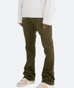 Mnml Denim B472 Twill Flare Pants - Olive