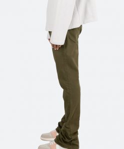 Mnml Denim B472 Twill Flare Pants - Olive