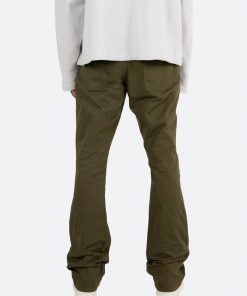 Mnml Denim B472 Twill Flare Pants - Olive