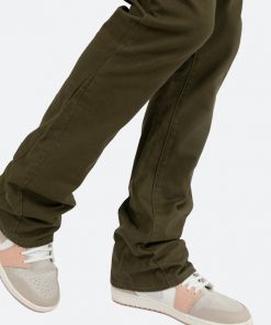 Mnml Denim B472 Twill Flare Pants - Olive