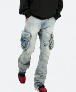 Mnml B480 Cargo Flare Denim - Vintage Blue