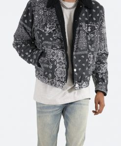 Mnml Outerwear Bandana Sherpa Trucker - Black