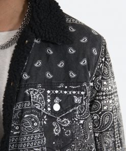 Mnml Outerwear Bandana Sherpa Trucker - Black