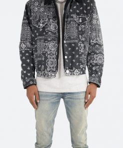 Mnml Outerwear Bandana Sherpa Trucker - Black