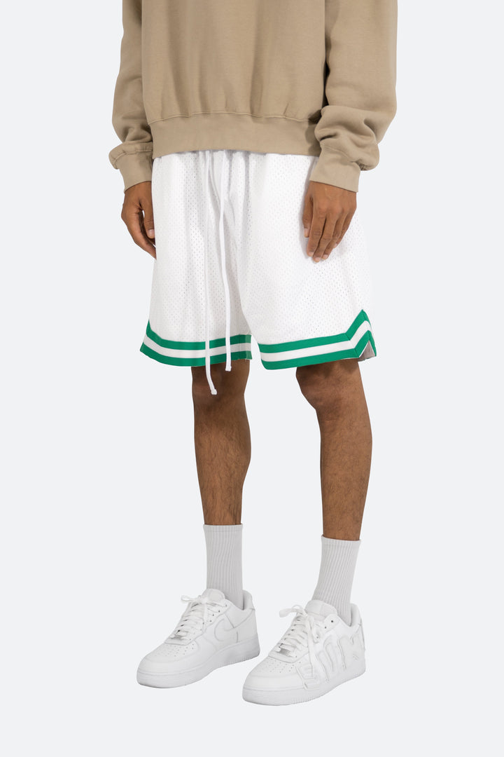 Mnml Basic Basketball Shorts - White/Green 4 Mnml Basic Basketball Shorts - White/Green