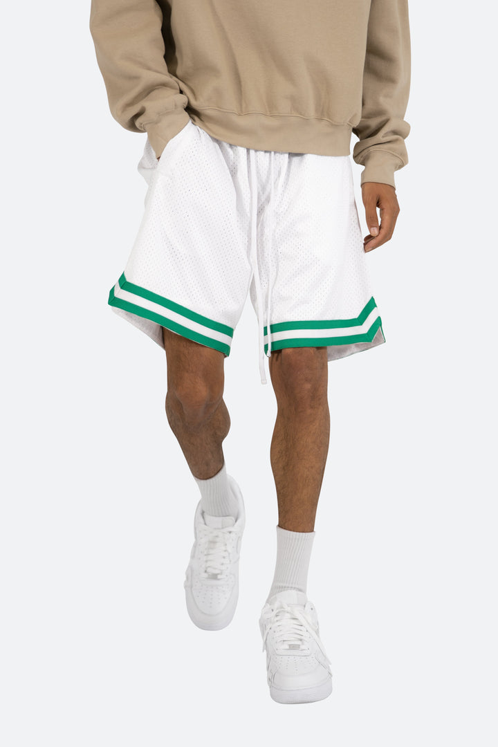 Mnml Basic Basketball Shorts - White/Green 7 Mnml Basic Basketball Shorts - White/Green