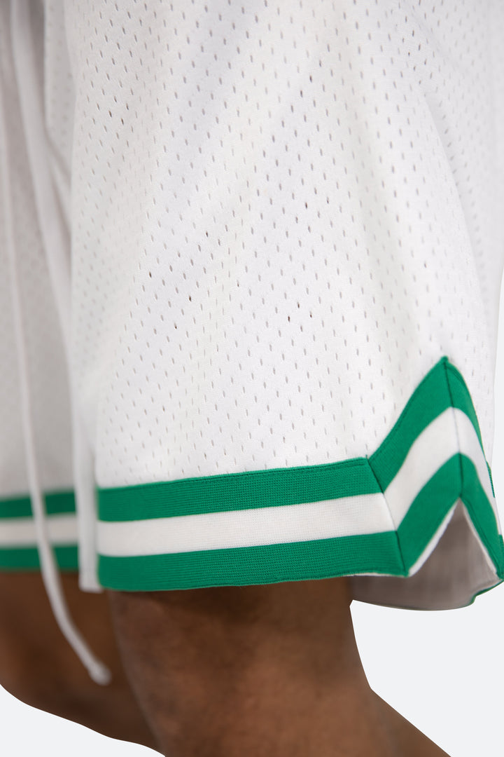 Mnml Basic Basketball Shorts - White/Green 9 Mnml Basic Basketball Shorts - White/Green