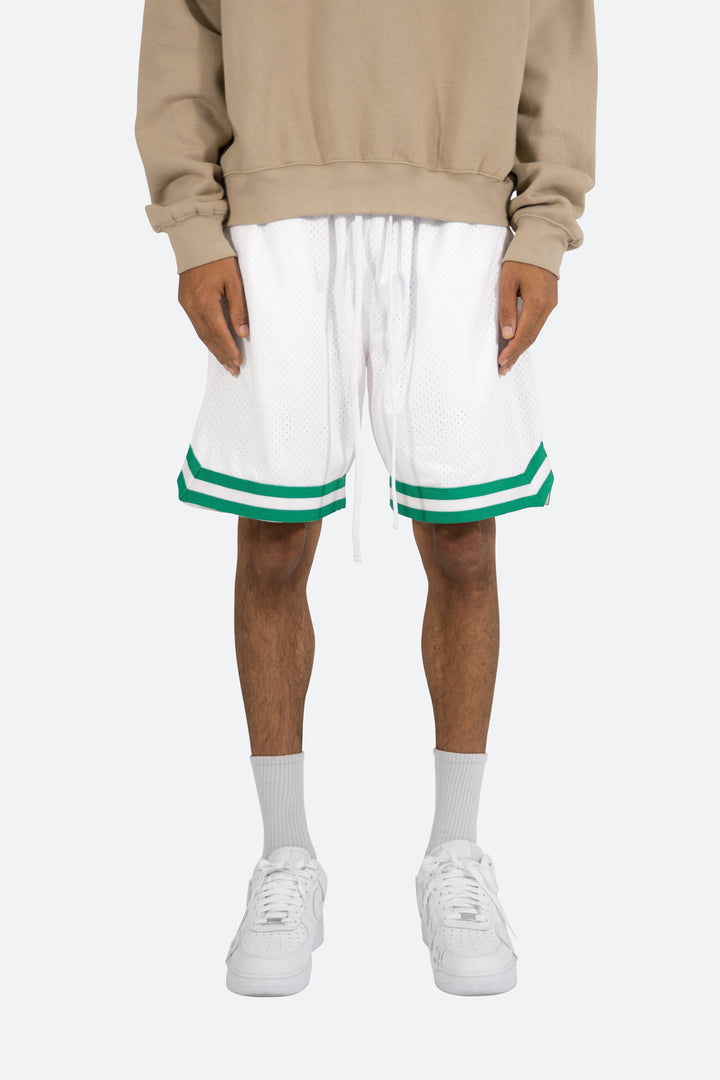 Mnml Basic Basketball Shorts - White/Green 1 Mnml Basic Basketball Shorts - White/Green