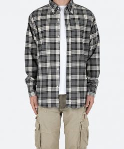 Mnml Basic Flannel Shirt - Brown/Grey