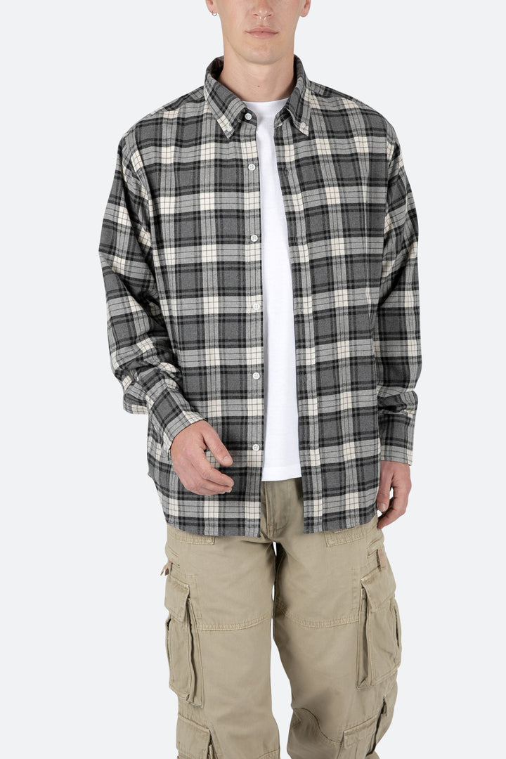 Mnml Basic Flannel Shirt - Brown/Grey 6 Mnml Basic Flannel Shirt - Brown/Grey