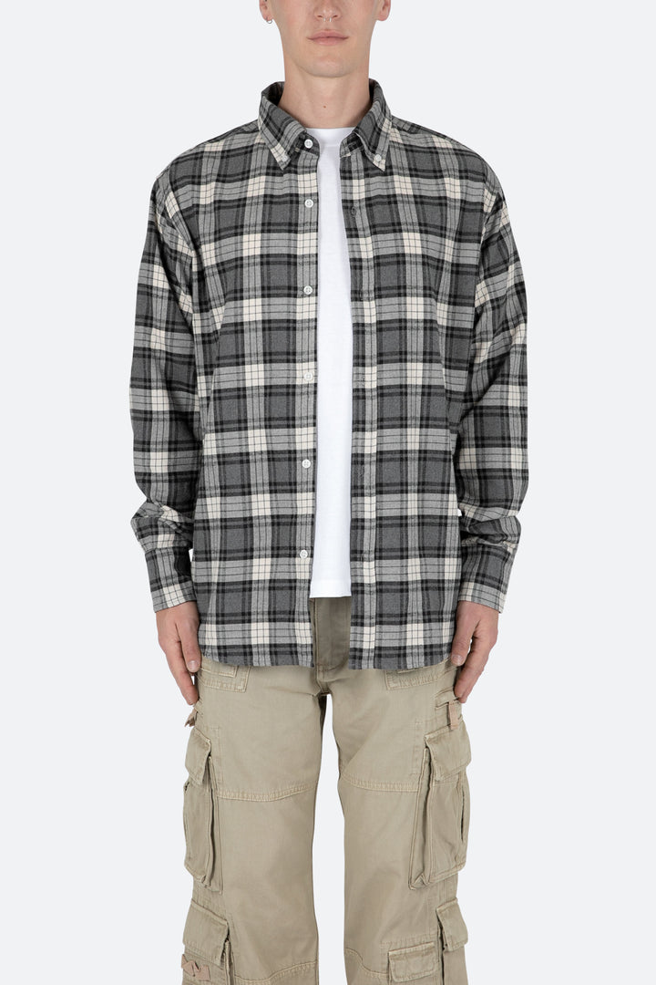 Mnml Basic Flannel Shirt - Brown/Grey 1 Mnml Basic Flannel Shirt - Brown/Grey