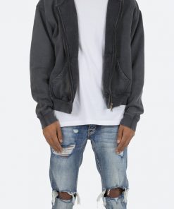 Mnml Outerwear Basic Zip Up Hoodie - Vintage Black