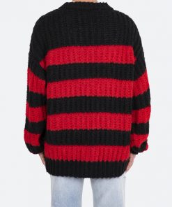 Mnml Outerwear Big Stripe Cardigan - Black/Red