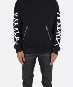 Mnml Outerwear Bones Zipper Hoodie - Black/White