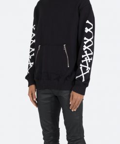 Mnml Outerwear Bones Zipper Hoodie - Black/White