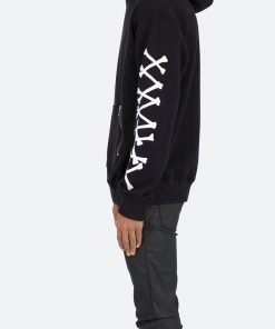 Mnml Outerwear Bones Zipper Hoodie - Black/White