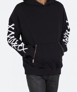 Mnml Outerwear Bones Zipper Hoodie - Black/White
