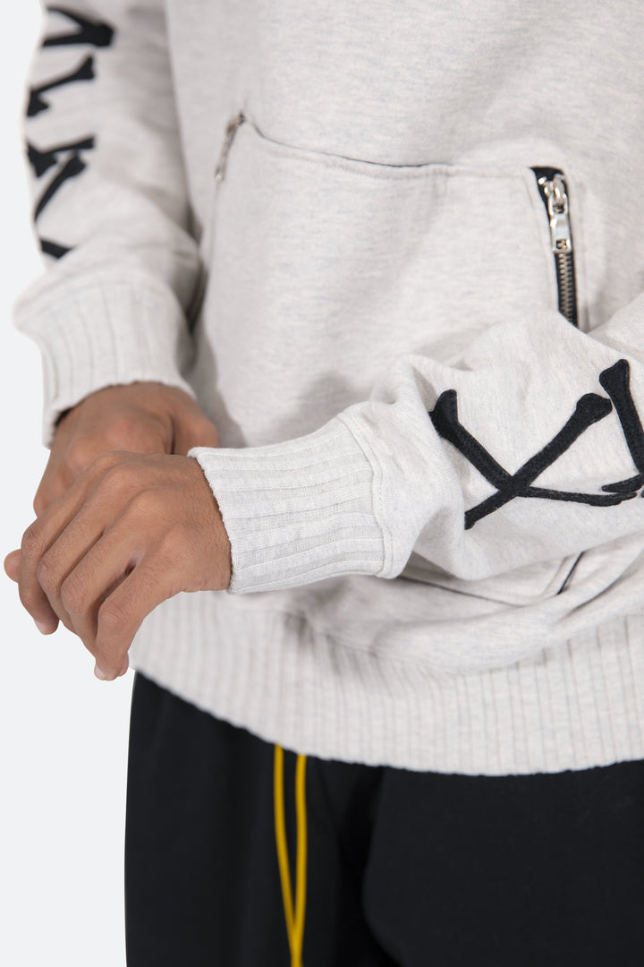 Mnml Outerwear Bones Zipper Hoodie - Grey 8 Mnml Outerwear Bones Zipper Hoodie - Grey