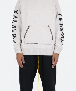 Mnml Outerwear Bones Zipper Hoodie - Grey