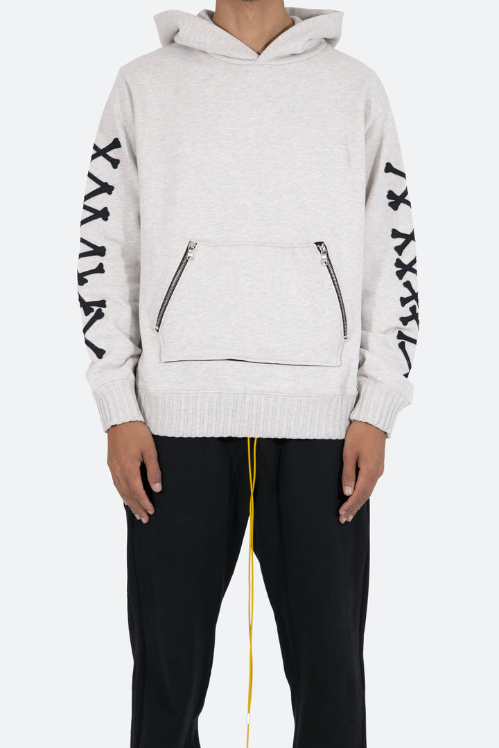 Mnml Outerwear Bones Zipper Hoodie - Grey 1 Mnml Outerwear Bones Zipper Hoodie - Grey